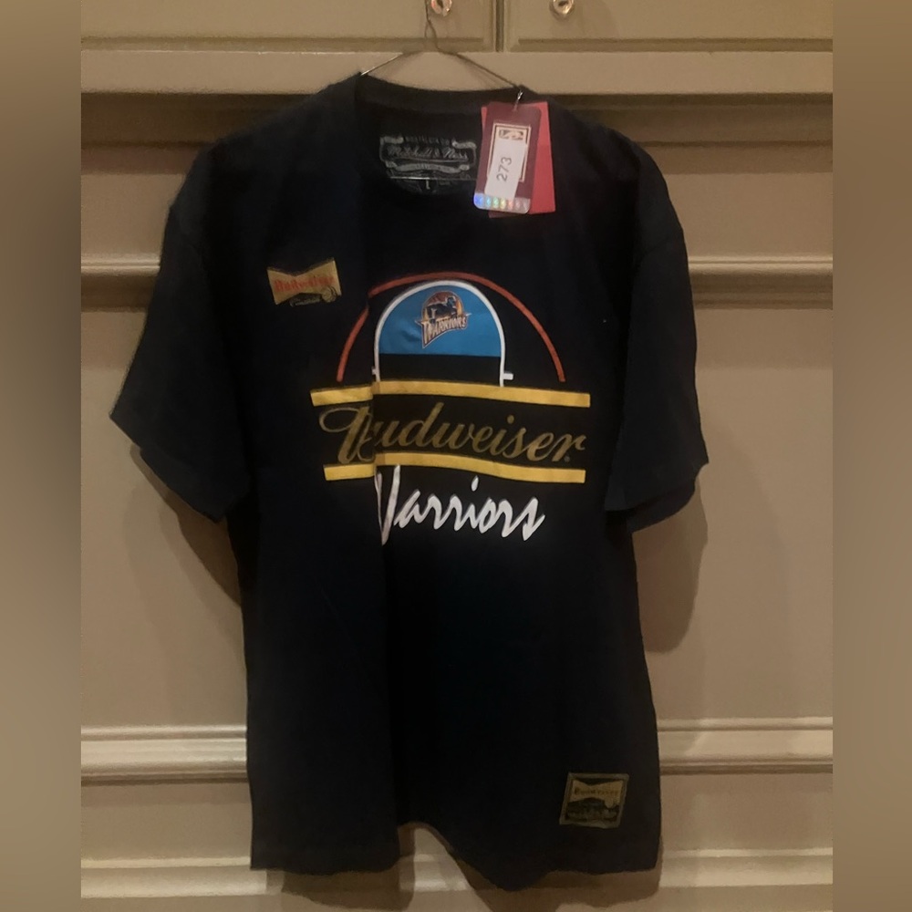 Mitchell & Ness Golden state warriors x Budweiser nba basketball hardwood shirt